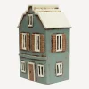 Alsace Tea Light House with Shutters Blue