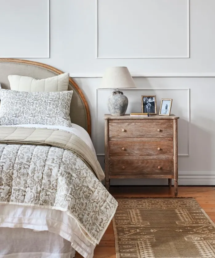 Athena Handblock Natural Coverlet Large