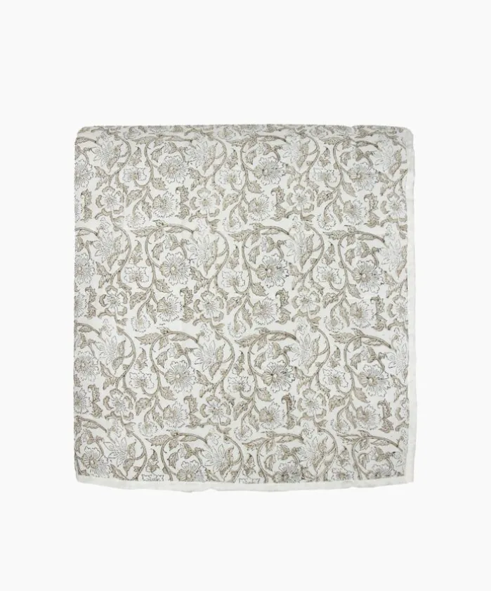 Athena Handblock Natural Coverlet Large