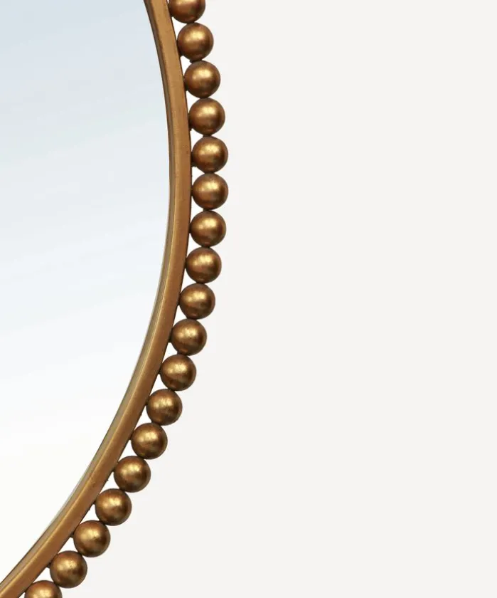 Beaded Round Mirror