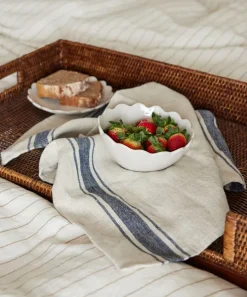 Classic Stripe Tea Towel Natural & Navy