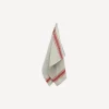Classic Stripe Tea Towel Natural & Red