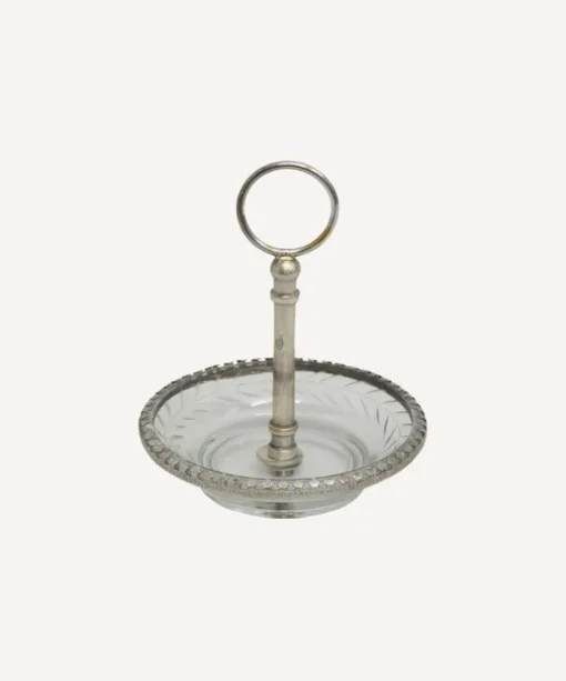 Cut Glass Ring Dish with Handle