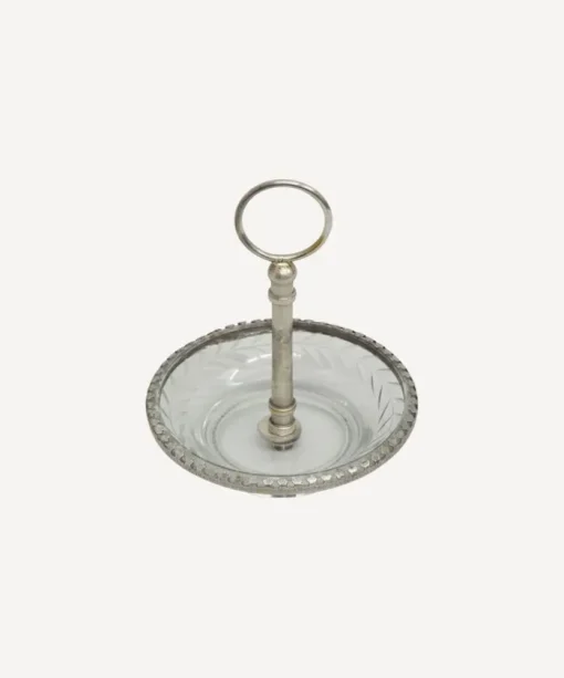 Cut Glass Ring Dish with Handle