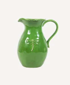 Dragonfly Stoneware Green Jug Small