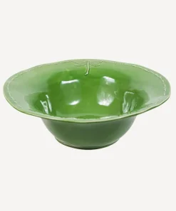 Dragonfly Stoneware Green Salad Bowl Large