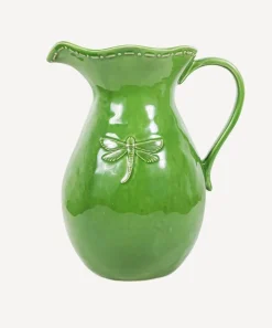 Dragonfly Stoneware Green Jug Large