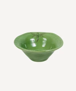 Dragonfly Stoneware Green Salt Bowl