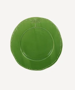 Dragonfly Stoneware Green Lunch Plate
