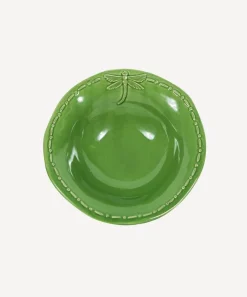 Dragonfly Stoneware Green Cereal Bowl
