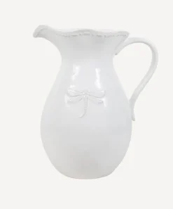 Dragonfly Stoneware White Jug Large