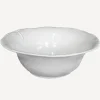 Dragonfly Stoneware White Salad Bowl Large