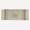 Monogram Tea Towel Natural with Grey Stripe