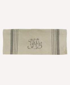 Monogram Tea Towel Natural with Grey Stripe