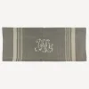Monogram Tea Towel Grey with Natural Stripe