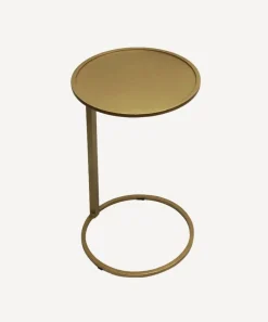 Small Gold Circle Couch Side Table