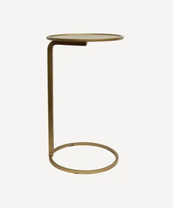 Small Gold Circle Couch Side Table
