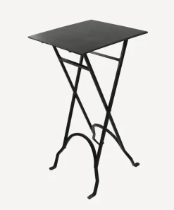 Square Black Iron Side Table