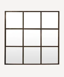 Square Iron Grid Mirror