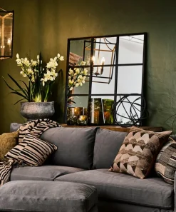 Square Iron Grid Mirror