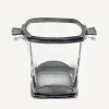 Square Pewter & Glass Ice Bucket
