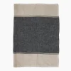 Twill Tea Towel Wide Charcoal Band