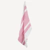 Woven Multi Stripe Tea Towel Red & White