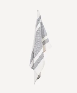Woven Multi Stripe Tea Towel Natural & Black